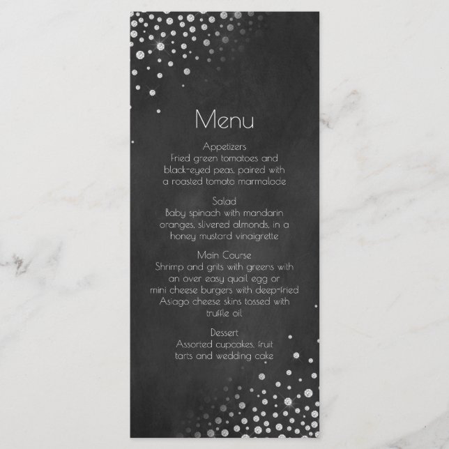 Menu Tableau de bord en argent Diamonds | (Devant)