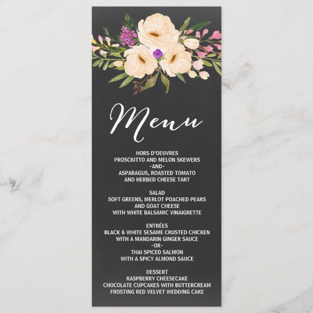 Menu Tableau de montage Anémonique Rustique (Devant)