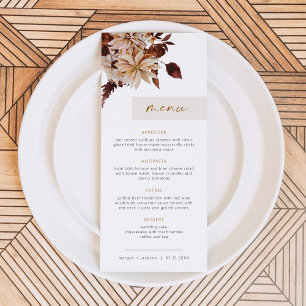 Menu TALIA Bohemian Terracotta Blush Floral Automne