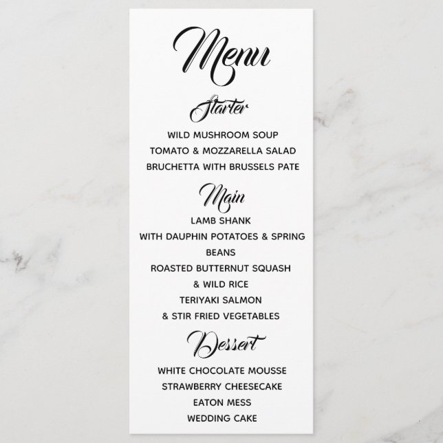 Menu Tartan vert (Devant)