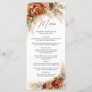 Menu tendance terre cuite pampas herbe eucalyptus