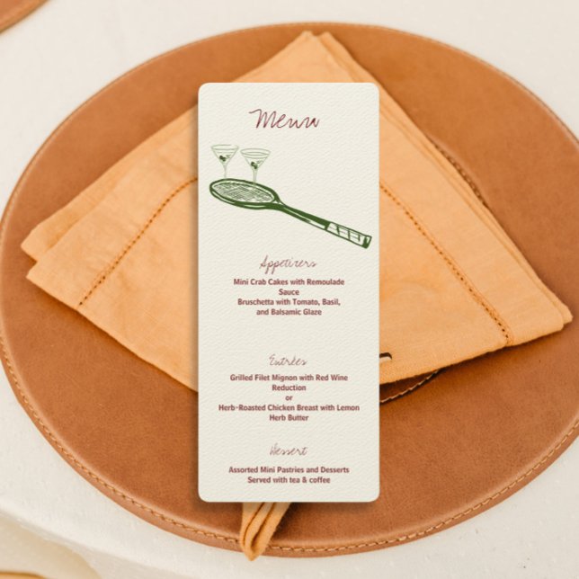 Menu Tennis et Martini Party (Créateur téléchargé)