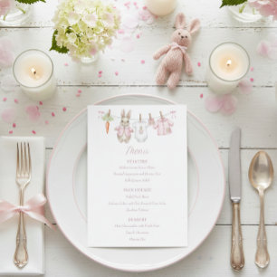 Menu Tenue de lapin rose adorable pour Baby Shower sur 