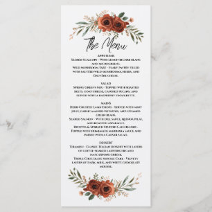 Menu Terracotta Bohème Floral Humeur