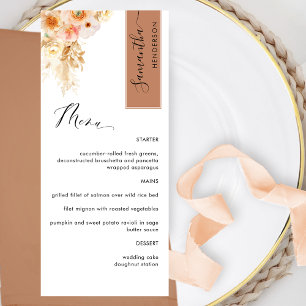 Menu Terracotta Teint de Pêche Personnaliser avec le no