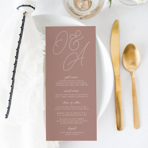 Menu Terre cuite   Mariage de monogramme de filigrane d