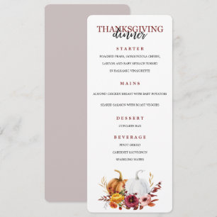 Menu Thanksgiving Elegant Dinner Party