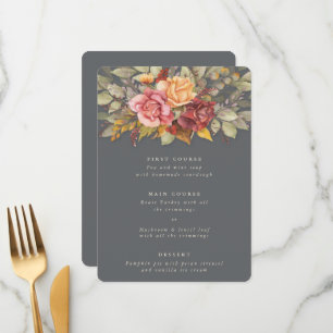 Menu Thanksgiving Floral Border Flat 3 Parcours