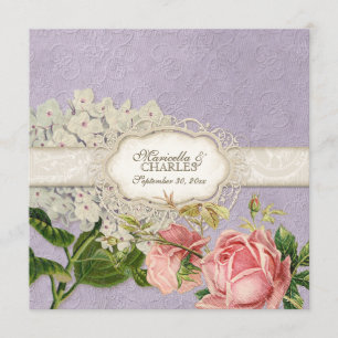 Menu Thé de dentelle Vintage moderne teint Hydrangea en
