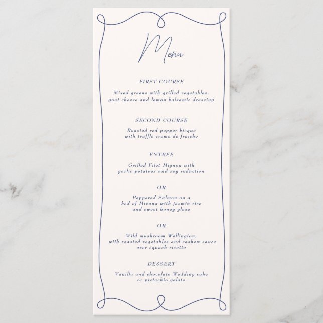 Menu Tourbillon minimaliste discrète (Devant)