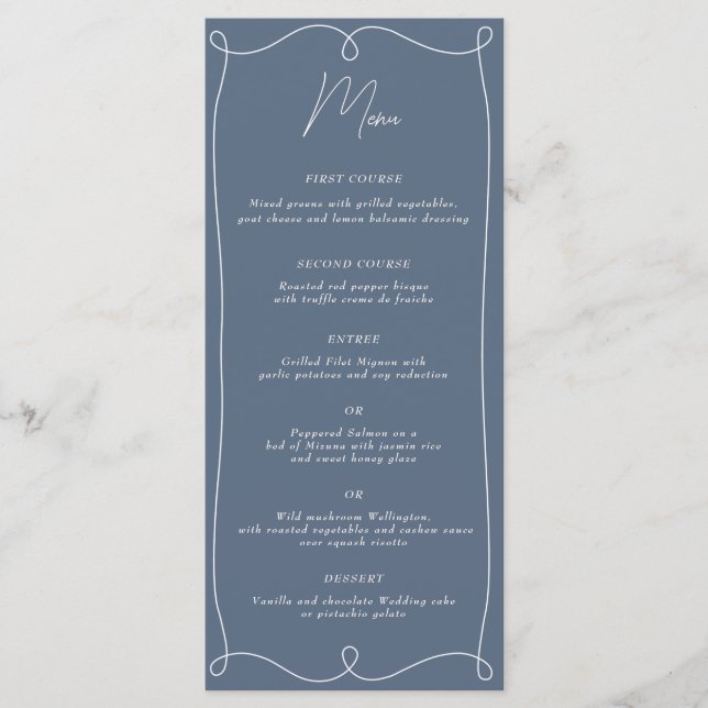 Menu Tourbillon minimaliste discrète (Devant)