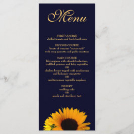 Menu Tournesol gai dans le dîner bleu marine