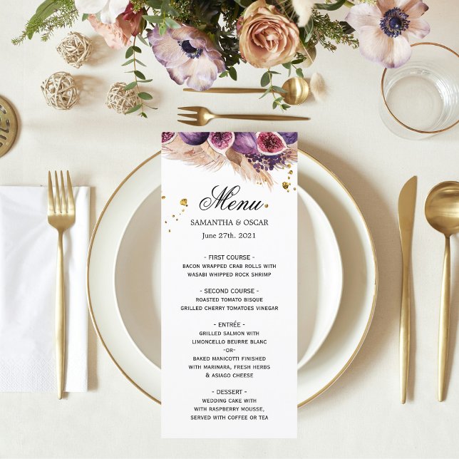 Menu Trendy Beauty Figs Violets & Pampas (Créateur téléchargé)