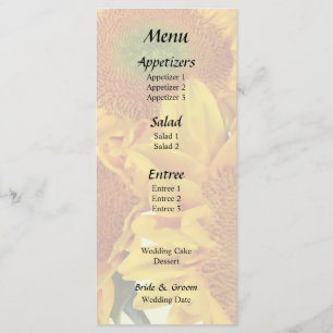Menu Trois Tournesols Dorés
