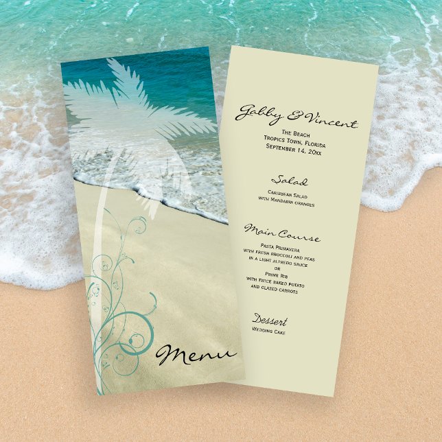 Menü "Tropical Beach Wedding" Menükarte (Von Creator hochgeladen)