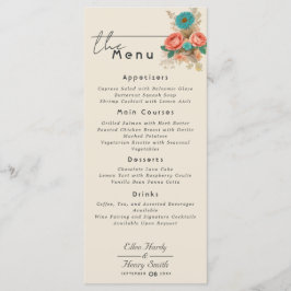 Menu Tropical Blues & Greens Eco-Friendly Beach Wedding