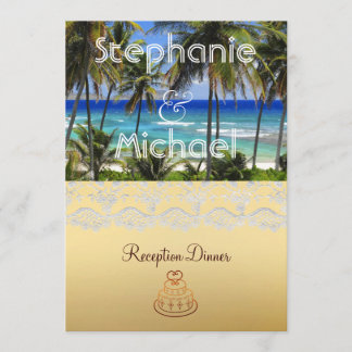 Menu tropical de dîner de mariage de destination