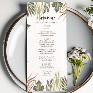 Menu Tropical Hawaiian Floral & Coconut mariage