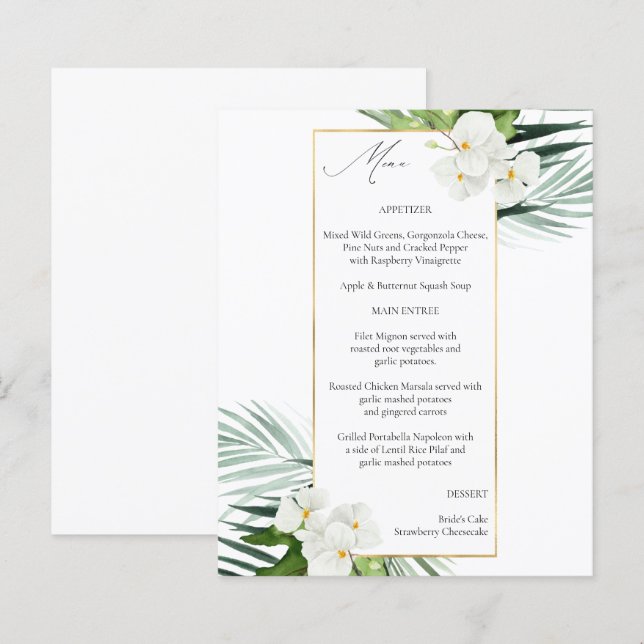 Menü "tropische und weiße Pflanzen" (Vorne/Hinten)