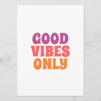 Menu Typographie d'art mural Good Vibes Only