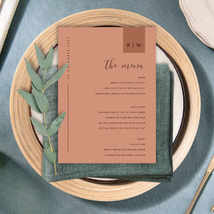 MENU TYPOGRAPHIE MINIMAL TERRE CUITE ROUILLE ORANG