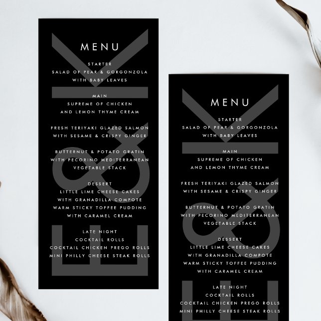 Menu Ultra Moderne Simple Big Bold Monogramme (Créateur téléchargé)
