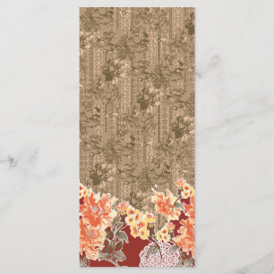 Menu Un motif floral vintage avec desi marron complexe