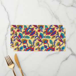 Menu Une pièce d'art textile vibrante avec du rouge aud