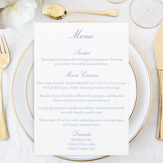 Menu Unicornes blanches Aimer Couple (Créateur téléchargé)