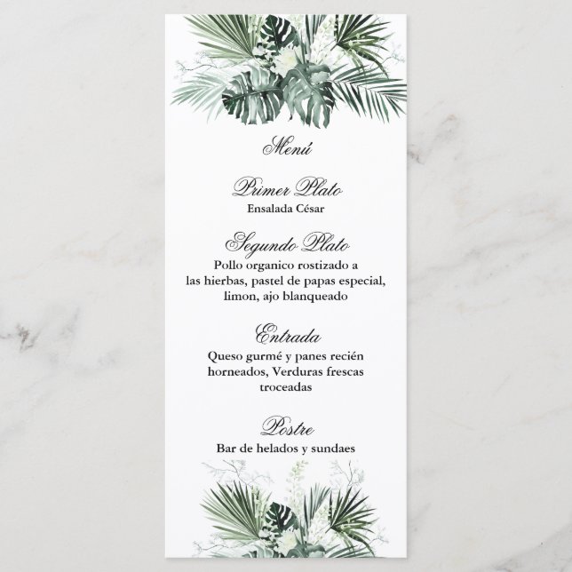 Menu verdoyant modèle pour toutes les occasions (Devant)