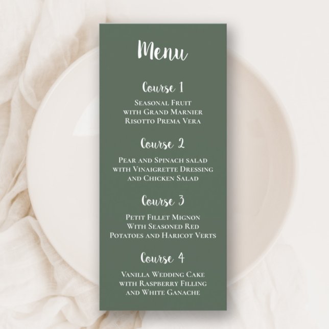 Menu Verdure rustique Calligraphie simple Mariage moder (Créateur téléchargé)