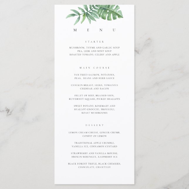 Menu Verdure tropicale moderne (Devant)