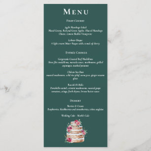 Menu vert foncé, bordeaux et blush boho