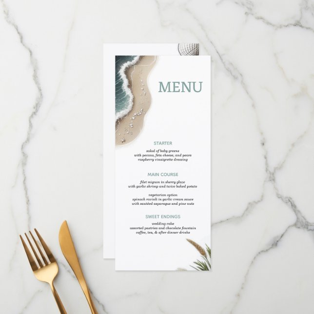 Menu Vibe de plage (Devant/Arrière en situation)