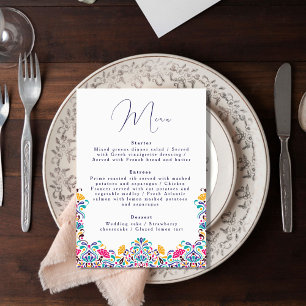 Menu Vibrant mexicaine Fiesta Style Mariage arc-en-ciel