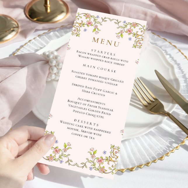 Menu Victorian Ornate Grace Bohemian Dîner Mariage (Créateur téléchargé)