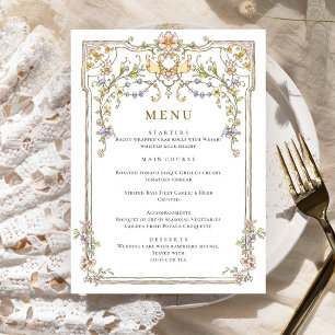 Menu Victorian Ornate Grace Bohemian Dîner Mariage