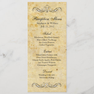 Menu Victorien Vintage Orné Réception