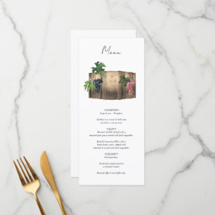 Menu Vin rustique Barrel Vignoble Mariage