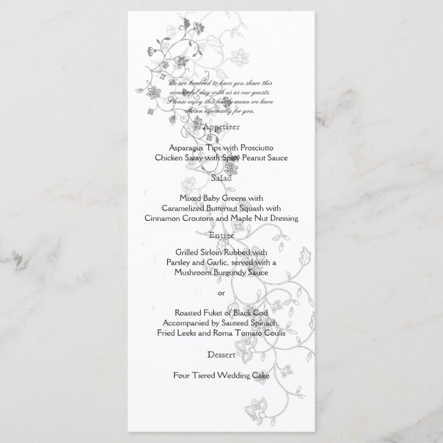 Menu Vins d'argent (Devant)
