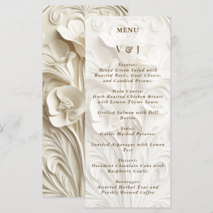 Menu Vintage Art Nouveau Floral Mariage