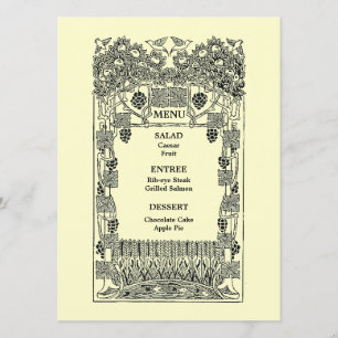 Menu vintage Art Nouveau Mariage