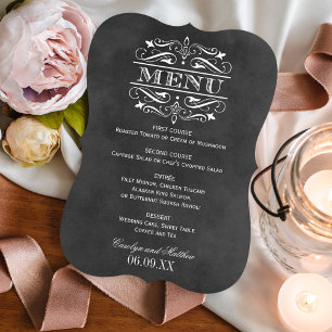 Menu Vintage Black Chalkboard Mariage