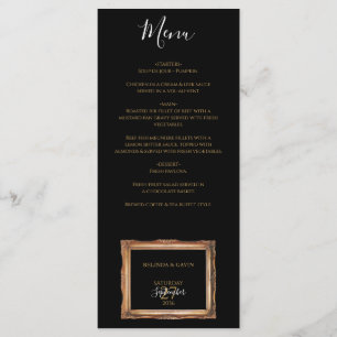Menu Vintage Black & Gold Mariage