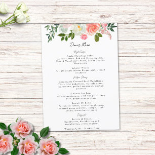 Menu Vintage Blush rose et ivoire Rose Garland