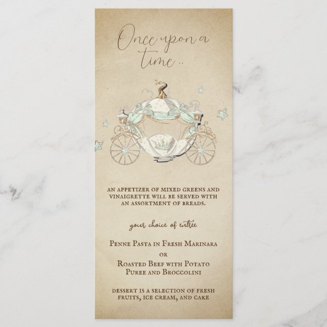 Menu Vintage Cinderella Fairytale Carriage (Devant)
