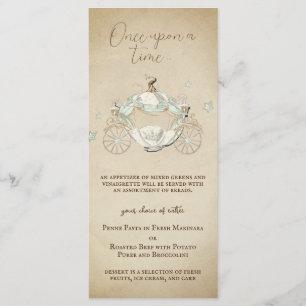 Menu Vintage Cinderella Fairytale Carriage