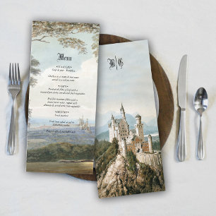Menu Vintage Fairytale Castle Rustic Forest Mariage