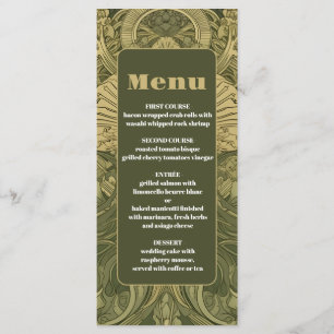 Menu Vintage Floral Art Nouveau Mariage