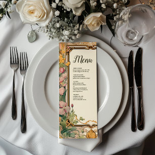 Menu Vintage Floral Art Nouveau Mariage